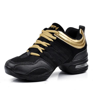 black and gold shoes