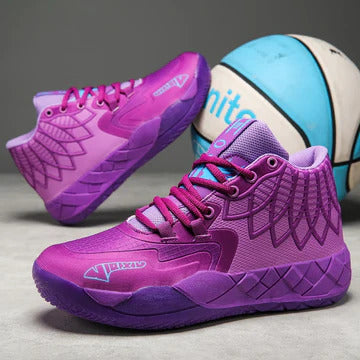 purple basketball shoes