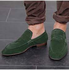 green suede shoes