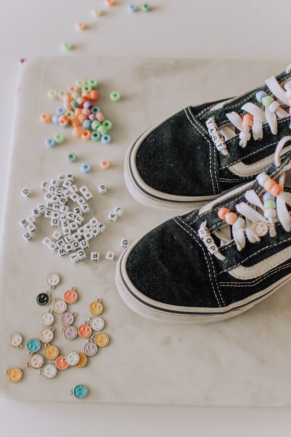 beads on shoes