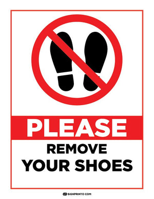 Shoes Off Sign: A Necessity for Clean and Comfortable Homes