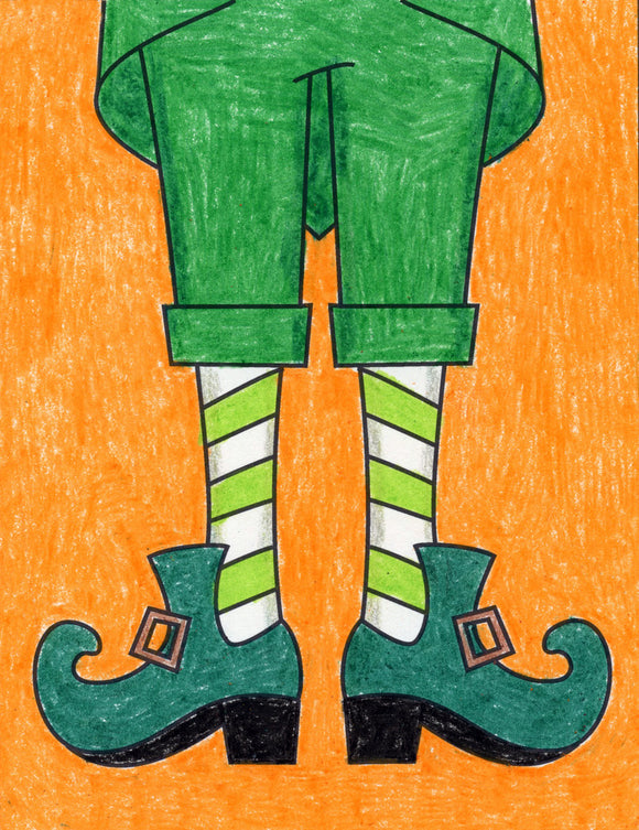 how to draw leprechaun shoes