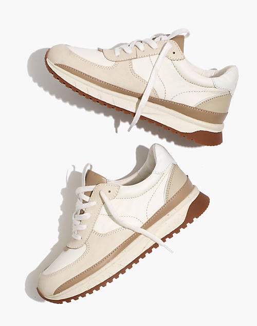 cream tennis shoes