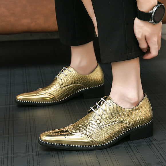 gold mens dress shoes