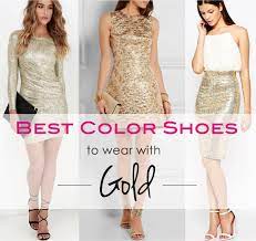 what color shoes do you wear with a gold dress