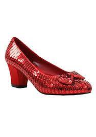 red sequin shoes