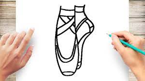 how to draw ballet shoes easy