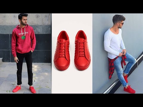 how to wear red shoes men