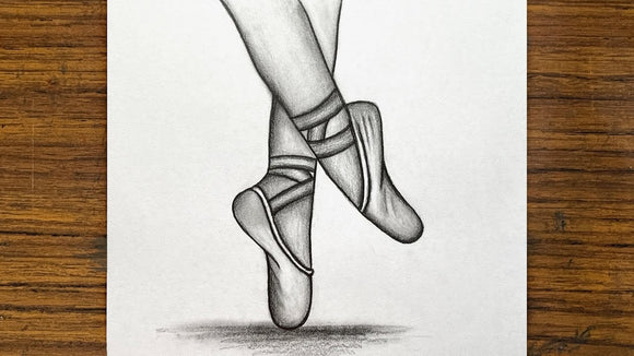 how to draw pointe shoes
