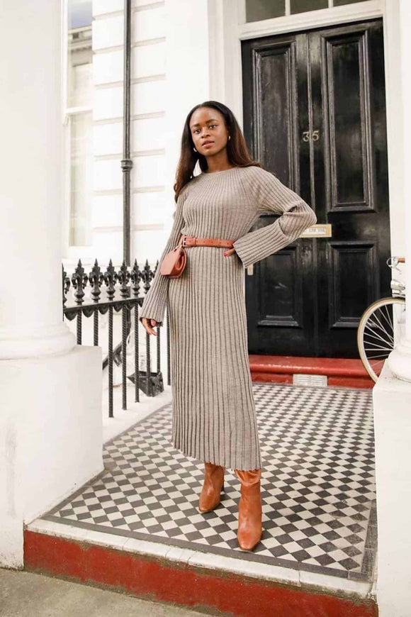 What shoes to wear with long sweater dress