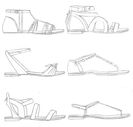 how to draw flats shoes