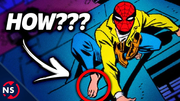 how does spiderman stick to walls with shoes
