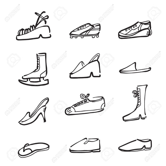 cartoon shoes drawing
