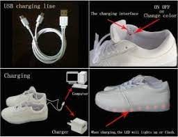 how to charge light up shoes