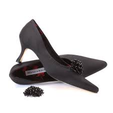 black satin shoes