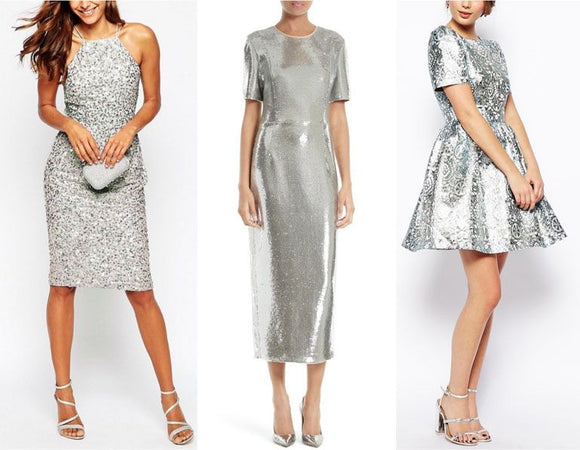 what shoes to wear with silver sequin dress