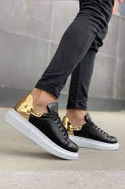 black and gold shoes mens