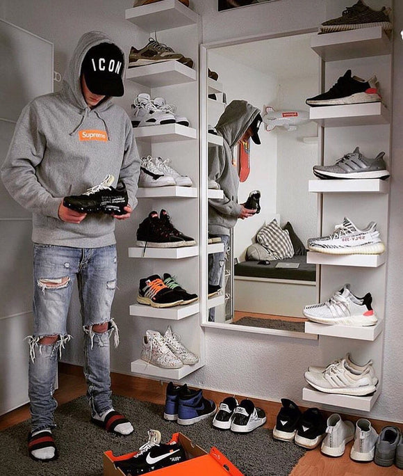 how to display shoes on wall