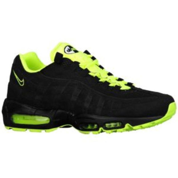 lime green and black shoes