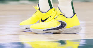 yellow basketball shoes