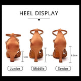 SWDZM New Latin Dance Shoes Women Ballroom High Heel Dance Shoes Soft Sole Tango Salsa Party Shoes For Ladies Girl Sandals