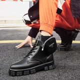 2021 Thick Sole White Men's Boots Winter High Top Pocket Shoes Men Platform Boots Retro Trendy Streetwear Superstar Men Footwear