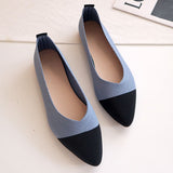 2023 Women Pointed Toe Shallow Flat Shoes Mesh Loafers Soft Bottom Ballet Flats Classic Moccasins Knit Dress Shoes Ballerina