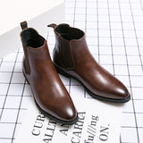 2022 Leather Men Chelsea Boots Brand Designer Italy Dress Boots Men Fashion Casual Warm Plush Business Ankle Boots Big Size 48