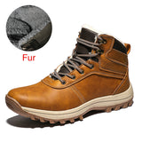 DEKABR Non-slip Winter Plush Warm Men Boots Waterproof Leather Men Snow Boots Working Men Ankle Boots High Top Men Shoes 39~48