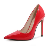 High Heel Pumps For Ladies Pointed Toe Solid 12cm Heel Stiletto Sexy OL Model Brand Fashion Plus Size 35-46 Shoes For Women