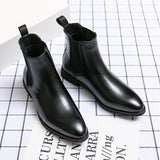 2022 Leather Men Chelsea Boots Brand Designer Italy Dress Boots Men Fashion Casual Warm Plush Business Ankle Boots Big Size 48