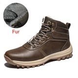 DEKABR Non-slip Winter Plush Warm Men Boots Waterproof Leather Men Snow Boots Working Men Ankle Boots High Top Men Shoes 39~48