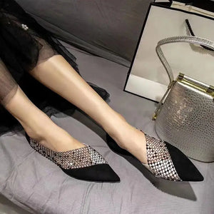 New Fashion Summer Women Sexy Hollow Out Flats Pointed Toe Crystal Comfortable Shoes Ladies Side Open Designer Casual Flat Shoes