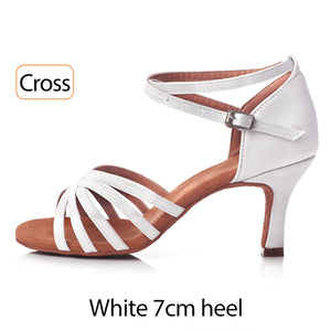 White Salsa Dance Shoes Women Latin Tango Dancing Shoe High Heels Girls Ladies Ballroom Shoes Zapatos Baile Latino Mujer