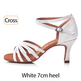 White Salsa Dance Shoes Women Latin Tango Dancing Shoe High Heels Girls Ladies Ballroom Shoes Zapatos Baile Latino Mujer