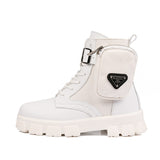 2021 Thick Sole White Men's Boots Winter High Top Pocket Shoes Men Platform Boots Retro Trendy Streetwear Superstar Men Footwear