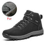 DEKABR Non-slip Winter Plush Warm Men Boots Waterproof Leather Men Snow Boots Working Men Ankle Boots High Top Men Shoes 39~48