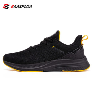 Baasploa 2021 New Men Knit Casual Walking Shoes  Breathable Trendy Sneakers Original Light Shock Absorption Male Tennis Shoe