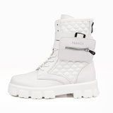 2021 Thick Sole White Men's Boots Winter High Top Pocket Shoes Men Platform Boots Retro Trendy Streetwear Superstar Men Footwear