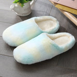 2023 Short Plush Slippers Mute Furry Slippers Non-slip Fur Flat Slippers Indoor Winter Warm Floor Slipper Soft Sole for Bedroom