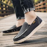 Canvas Casual Shoes for Men Summer Ultralight Male Loafers Slip-On Breathable Comfortable Driving Shoes Big Size 39-47