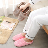 2023 Short Plush Slippers Mute Furry Slippers Non-slip Fur Flat Slippers Indoor Winter Warm Floor Slipper Soft Sole for Bedroom