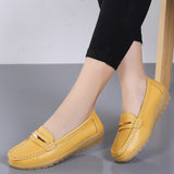 Woman Slip On Women Flats Moccasins 2023 New Genuine Leather Shoes  Women's Loafers Spring Autumn Mother Shoes