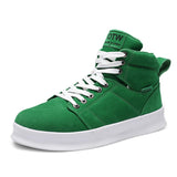 New Fashion Men High top Canvas Shoes Harajuku Style Green Sneakers Men Classic Skateboard Shoes Men Casual Platform Sneakers