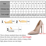 High Heel Pumps For Ladies Pointed Toe Solid 12cm Heel Stiletto Sexy OL Model Brand Fashion Plus Size 35-46 Shoes For Women