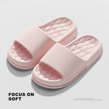 Men Thick Sole Summer Beach Slides Women Bathroom Anti-Slip Slipper Soft Sandals Fashion Flip-Flops Ultra-Light Letter Shoes