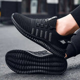 KEEROP Men's Sneakers Fashion Lace-up Men's Sports Shoes Breathable Mesh Casual Sneakers For Male Summer Outdoor Running Shoes