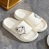 Cute Bear Men Slippers Thick Platform Sandals Women Summer 2023 Home Slippers Indoor Soft Sole Flip Flops Couple No-Slip Slipper