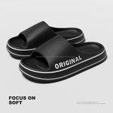 Men Thick Sole Summer Beach Slides Women Bathroom Anti-Slip Slipper Soft Sandals Fashion Flip-Flops Ultra-Light Letter Shoes