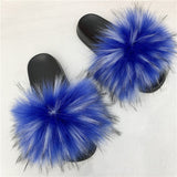 Faux Fur Slippers Women Home Fluffy Flat Slides Winter Comfort Furry House Sweet Shoes Female Slipper Indoor Flip Flops